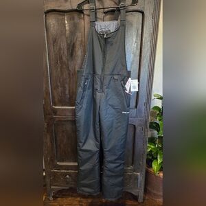 Black Insulated Snow Bib Overalls